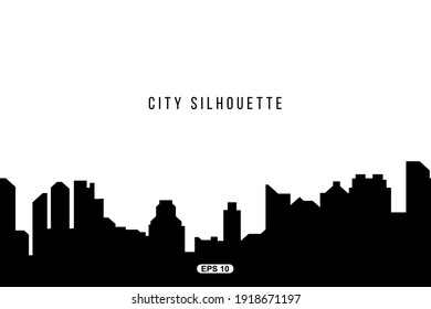 The silhouette city. Flat vector illustration EPS10.