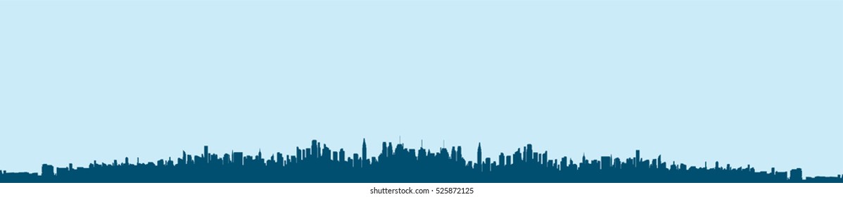 La ciudad de la silueta. Ilustración vectorial plana.