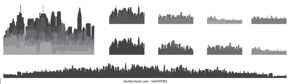 The silhouette city. Flat vector illustration EPS10