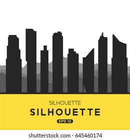The silhouette city. Flat vector illustration EPS10