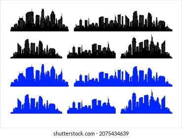 silhouette of the city full vector