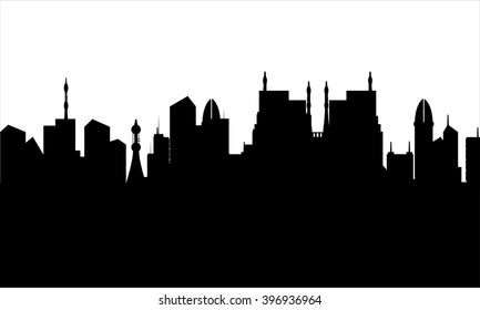 Silhouette of city heritage