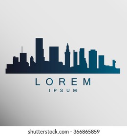 Silhouette City. Icon City. Background. Vector illustration