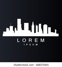 Silhouette City. Icon City. Background. Vector illustration