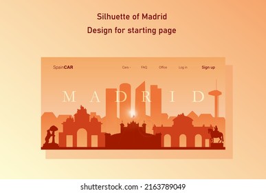 The silhouette of the city. Illustration for the start page of the site. 4000x2000px