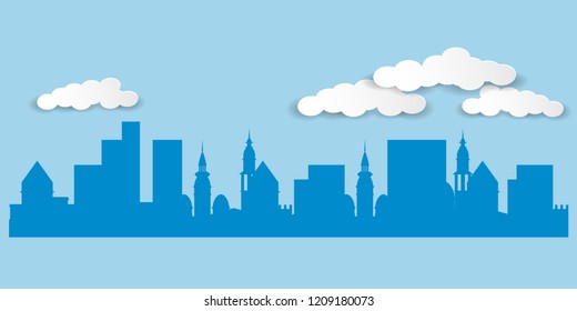Silhouette of a city landscape. Vector illustration EPS10