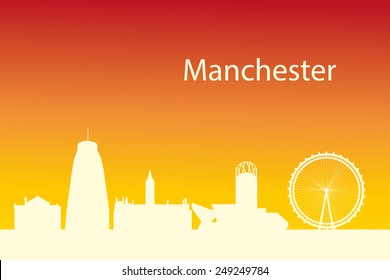 silhouette of city manchester england