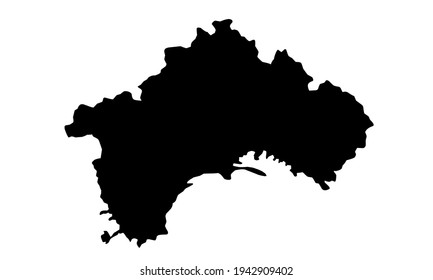 Silhouette des Stadtplans von Neapel auf weißem Hintergrund