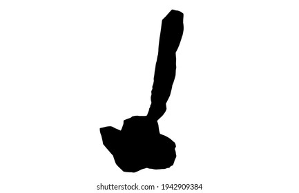 silhouette of city map of vose on white background