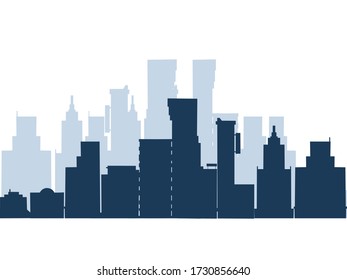 Silhouette of the city on transparent background.shadow.symbol