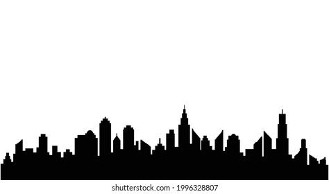 Silhouette of the city. Panoramic city. Town. Vector	