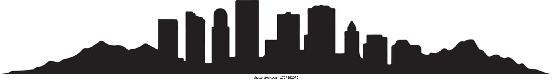 silhueta da cidade de Phoenix. design Vetor silhueta preta
