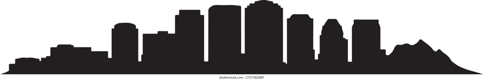 silhueta da cidade de Phoenix. design Vetor silhueta preta
