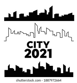 Silhouette city scape at design. Cityscapes silhouettes vector 