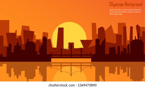 Silhouette city simple background