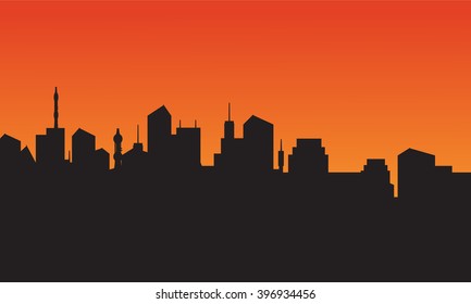 Silhouette of city skyline