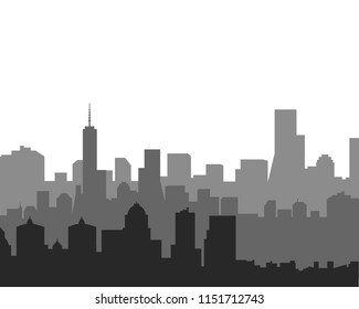 Silhouette of city skyline background