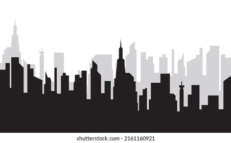 Silhouette City City Skyline Silhouette Modern Stock Vector (Royalty ...