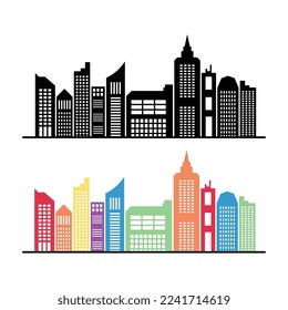 silhouette city skyline tower illustration