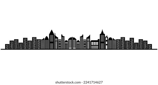 silhouette city skyline tower illustration