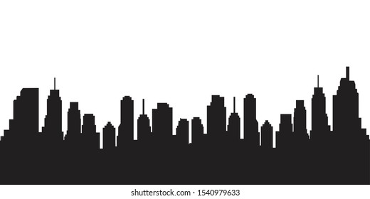 Silhouette City Skyline Vector Illustration Stock Vector (Royalty Free ...