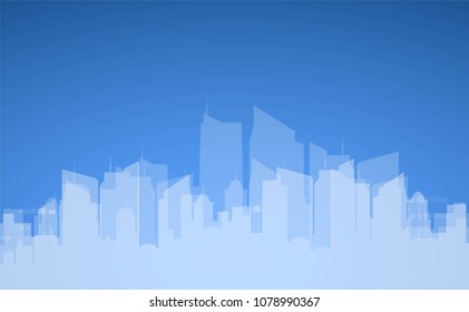 Silhouette of the city. City urban landscape. Vector 
