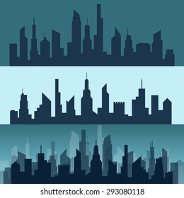 Silhouette of a city in vector