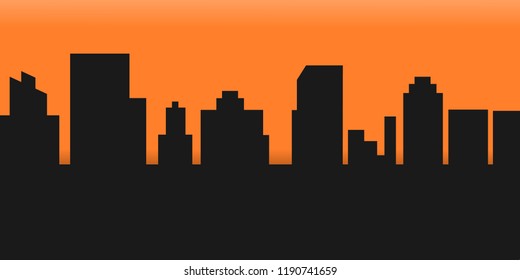 Silhouette of the city. Vector illustration.