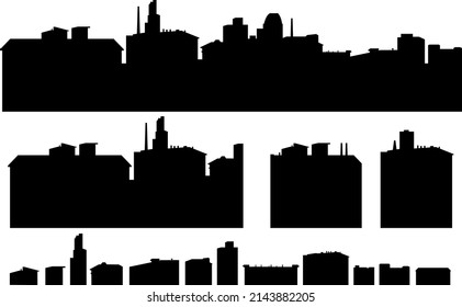 Silueta de la ilustración del vector de la ciudad