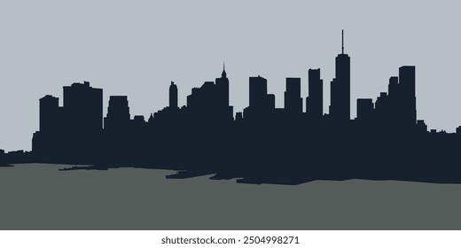 Silueta de la Ilustración vectorial de fondo del paisaje urbano para decorar sus diseños en estilo urbano