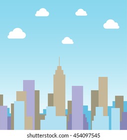 Silhouette cityscape illustration background