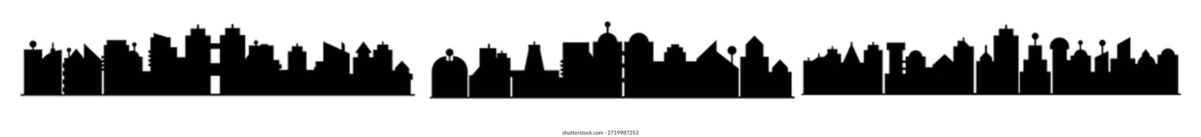 silhueta cityscape definir ilustração de vetor