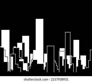 Silhouette of the Cityscape Skyline vector illustration background New York skyscraper