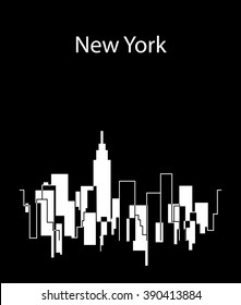 Silhouette of the Cityscape Skyline vector illustration background