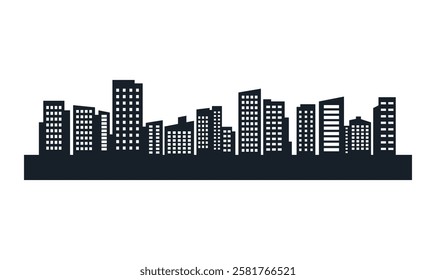 Silhouette of Cityscape Skyscrapers Buildings Landscape Wallpaper in Modern City Town