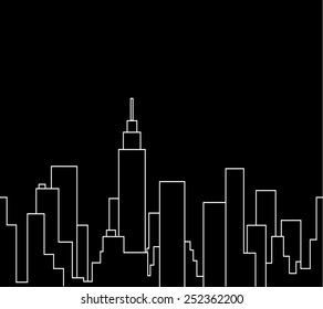 Silueta de fondo de ilustración vectorial del paisaje urbano 