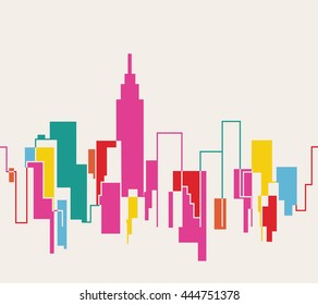 Silhouette of the cityscape vector illustration background