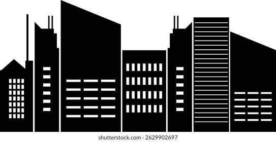 Silhueta da paisagem urbana. Ilustração de vetor isolada no plano de fundo branco