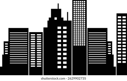 Silhueta da paisagem urbana. Ilustração de vetor isolada no plano de fundo branco