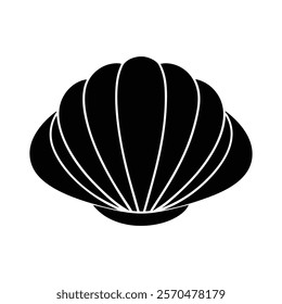 Silhouette clam minimalist vector ar.