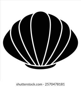 Silhouette clam minimalist vector ar.