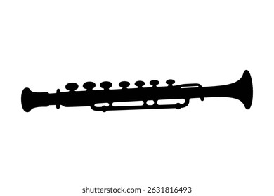 Silhouette clarinet instrument vector art