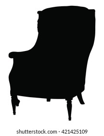 Silhouette of the classic chair, vector icon illustration of chair