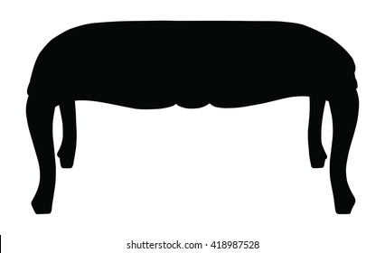 Silhouette of classic couch isolated on white background. Vector illustration