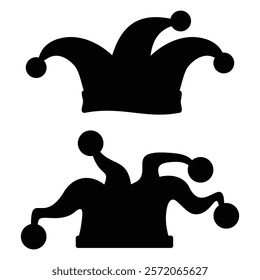 Silhouette of a Classic Court Jester or Joker Hat