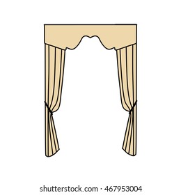 silhouette classic  curtain isolated. Cozy interior elements collection.