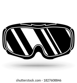 Silhouette Classic Ski Goggles Snowboard Skiing Stock Vector (Royalty ...