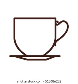 silhouette classical cup with handle and dish