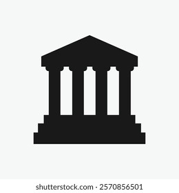 Silhouette of a Classical Greek or Roman Temple