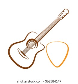 Silhouette of Classical guitar